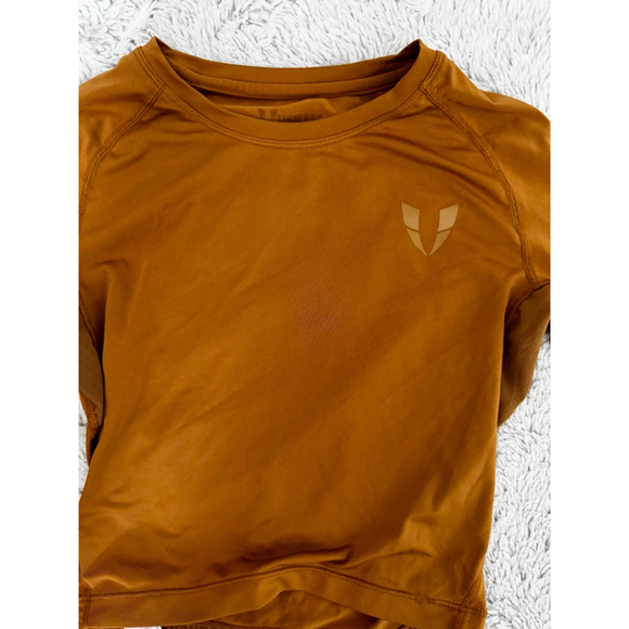 FIRM ABS Size Small Terracotta Deep Mustard Colored Athletic Long Sleeve Wore 1 - Picture 6 of 6